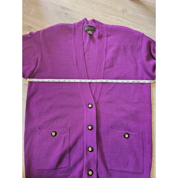 Classiques Entier Size M Womens Purple 100% Merino Wool Button Up Cardigan - Picture 4 of 7